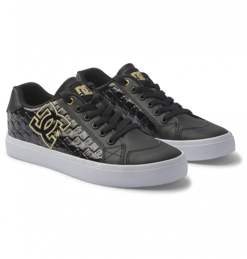 DC Shoes Chelsea Plus Se Sn - Shoes Czarne Złote | 45306KIPD