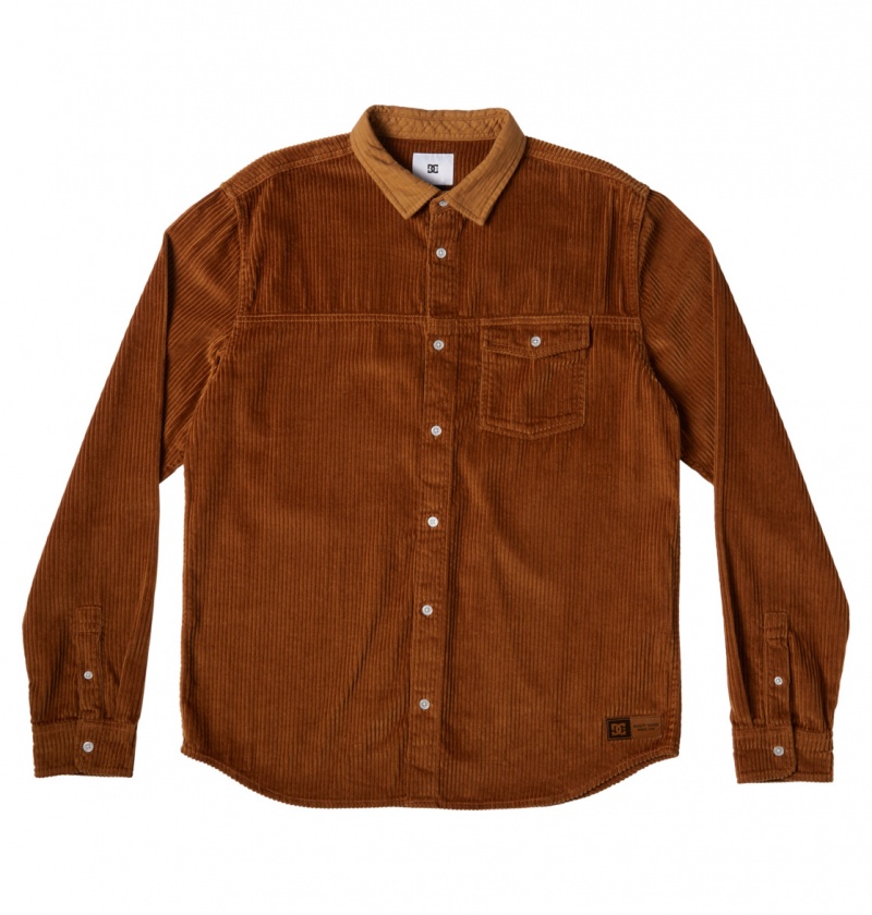 DC Shoes Closed Lines - Long Sleeve Shirt Dc Wheat | 05613YJBR