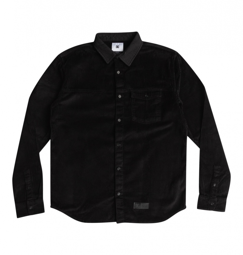 DC Shoes Closed Lines - Long Sleeve Shirt Czarne | 08793APIC