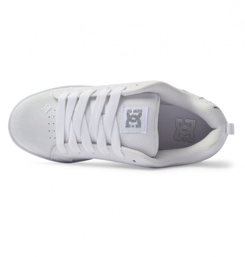 DC Shoes Court Graffik - Shoes Białe Srebrne | 28416CYPN