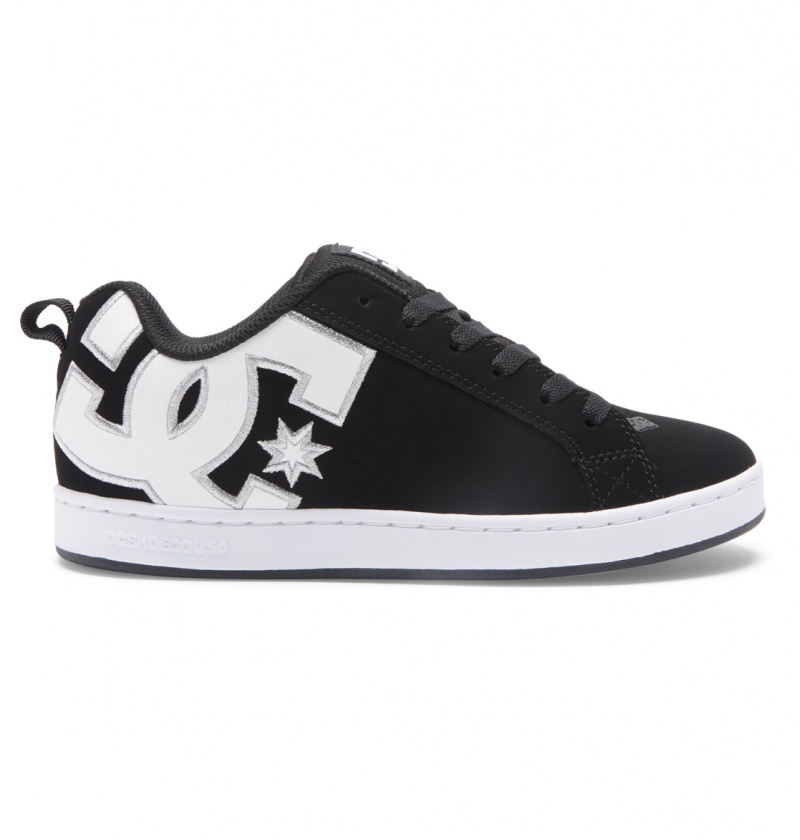 DC Shoes Court Graffik - Shoes Czarne Białe | 31584SEOG