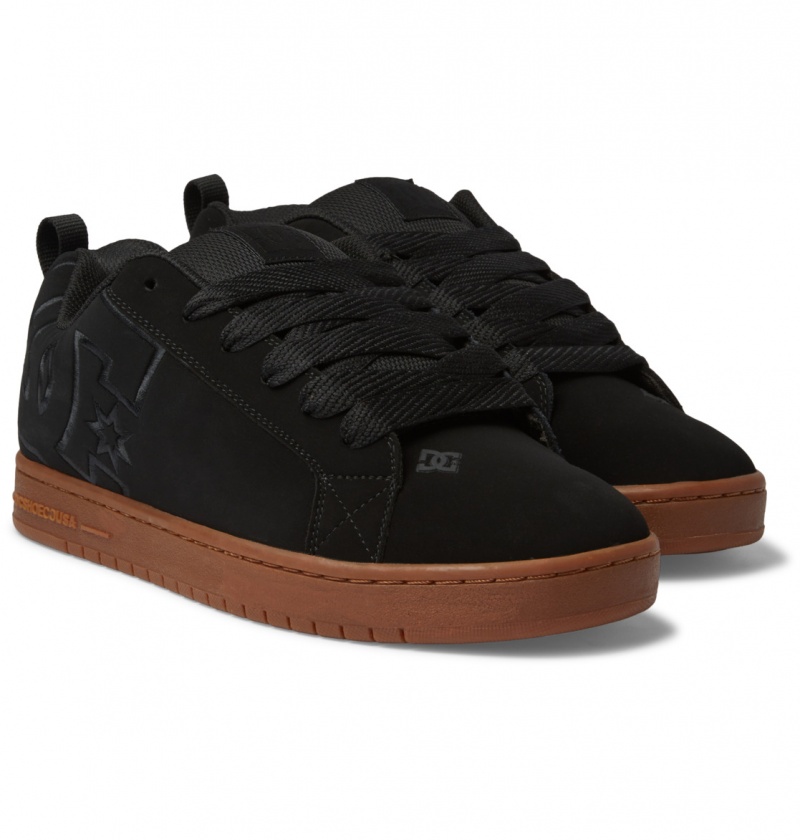 DC Shoes Court Graffik - Skórzane Shoes Czarne | 09643GCBD