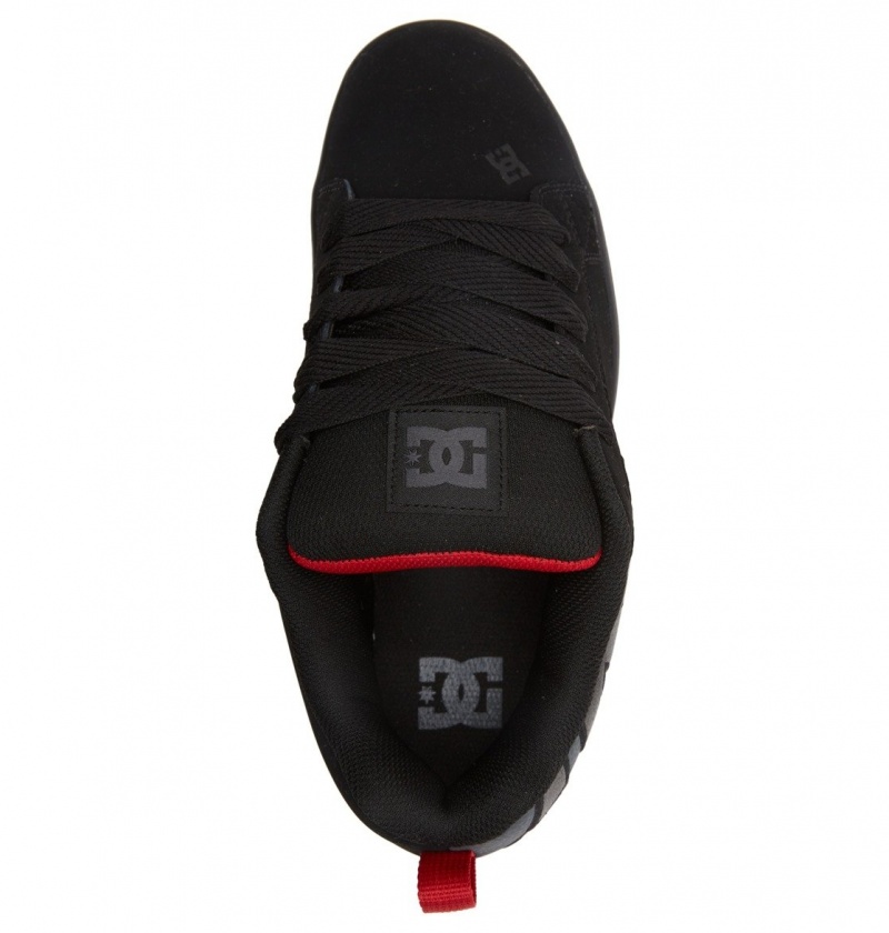 DC Shoes Court Graffik - Skórzane Shoes Czarne Szare Czerwone | 70531ULTW