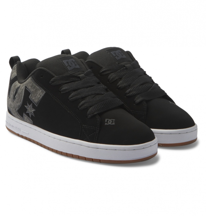 DC Shoes Court Graffik - Skórzane Shoes Czarne Niebieskie | 89173TUHR