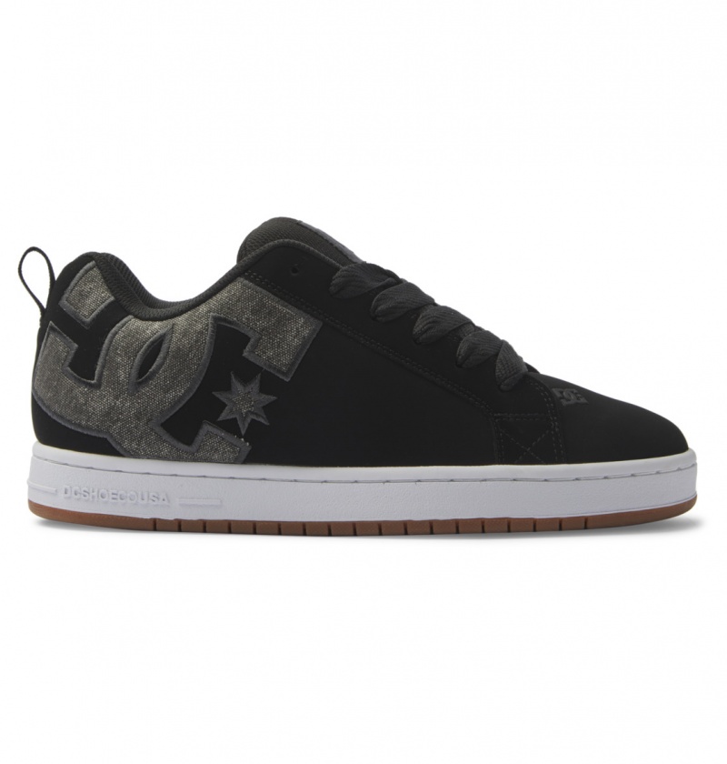 DC Shoes Court Graffik - Skórzane Shoes Czarne Niebieskie | 89173TUHR