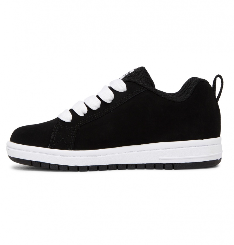 DC Shoes Court Graffik - Skórzane Shoes Czarne Białe | 78154FCRQ