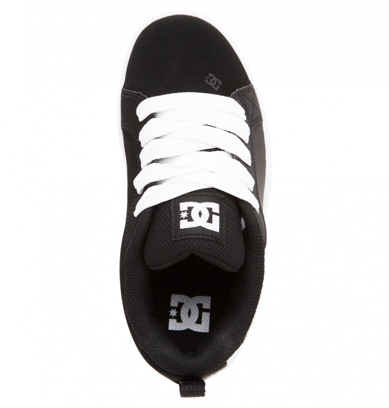 DC Shoes Court Graffik - Skórzane Shoes Czarne Białe | 78154FCRQ