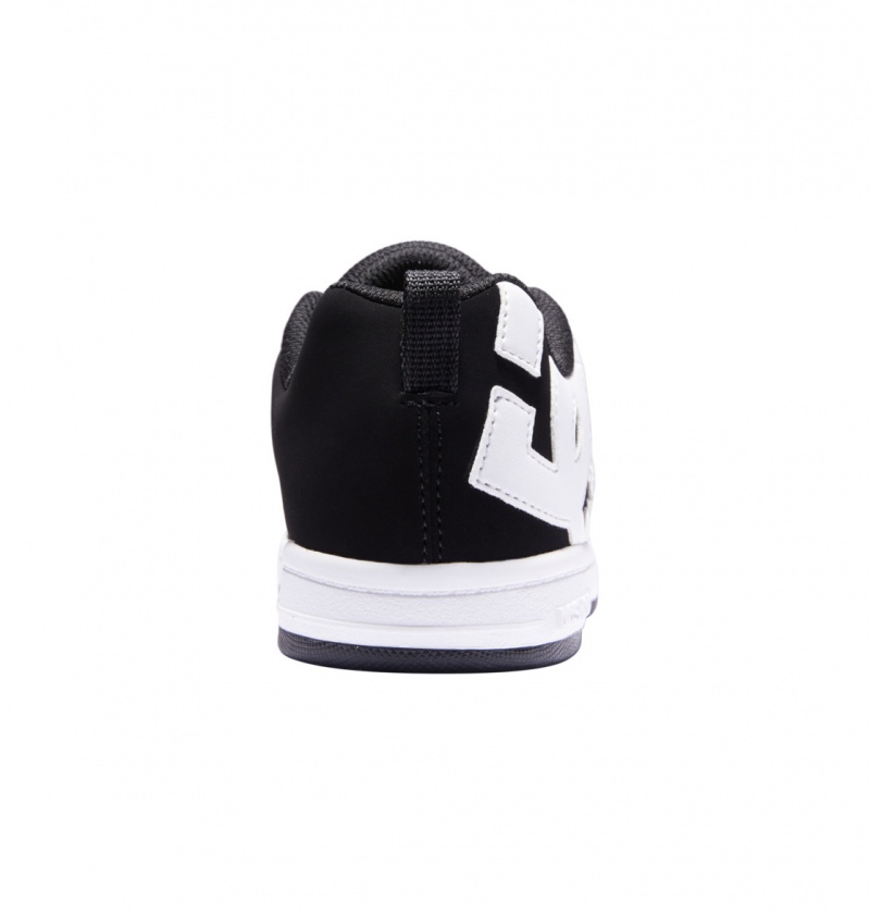 DC Shoes Court Graffik - Skórzane Shoes Czarne Białe | 78154FCRQ