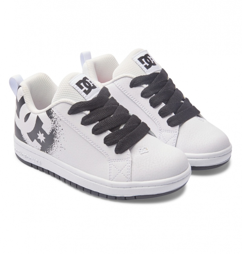 DC Shoes Court Graffik - Skórzane Shoes Czarne | 21567WEKJ