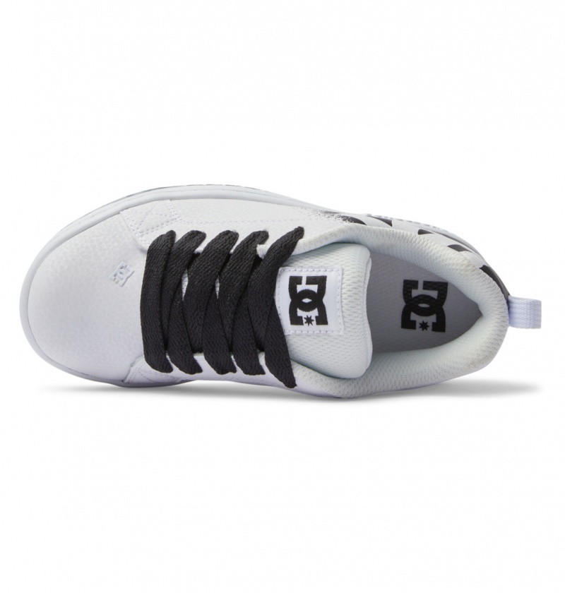 DC Shoes Court Graffik - Skórzane Shoes Czarne | 21567WEKJ