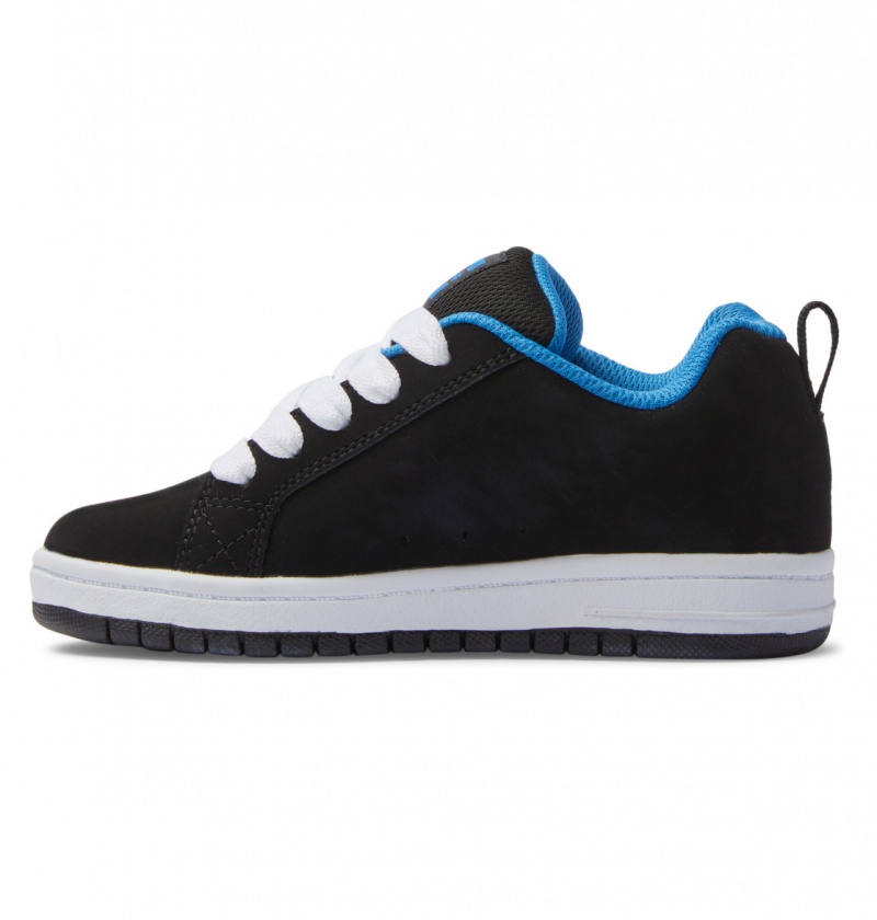 DC Shoes Court Graffik - Skórzane Shoes Czarne Niebieskie Szare | 21738XTBS