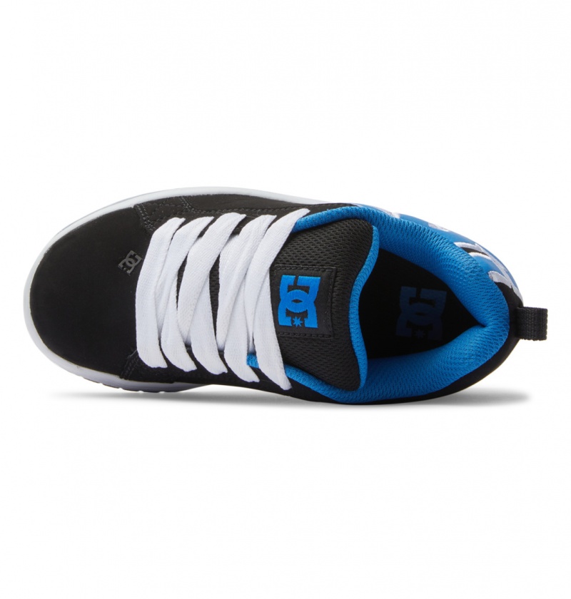 DC Shoes Court Graffik - Skórzane Shoes Czarne Niebieskie Szare | 21738XTBS