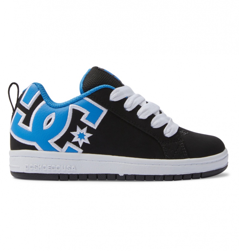 DC Shoes Court Graffik - Skórzane Shoes Czarne Niebieskie Szare | 21738XTBS