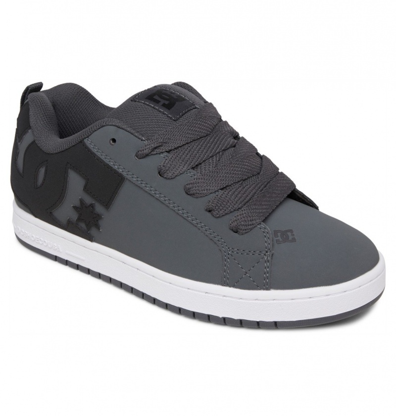 DC Shoes Court Graffik - Skórzane Shoes Szare Czarne Białe | 38540JTHO