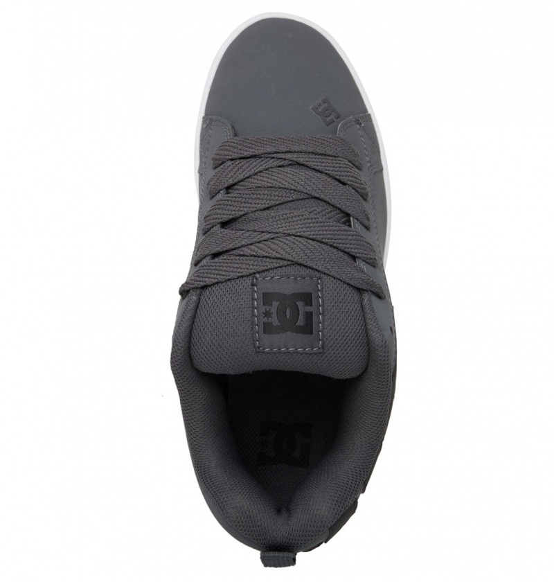 DC Shoes Court Graffik - Skórzane Shoes Szare Czarne Białe | 38540JTHO