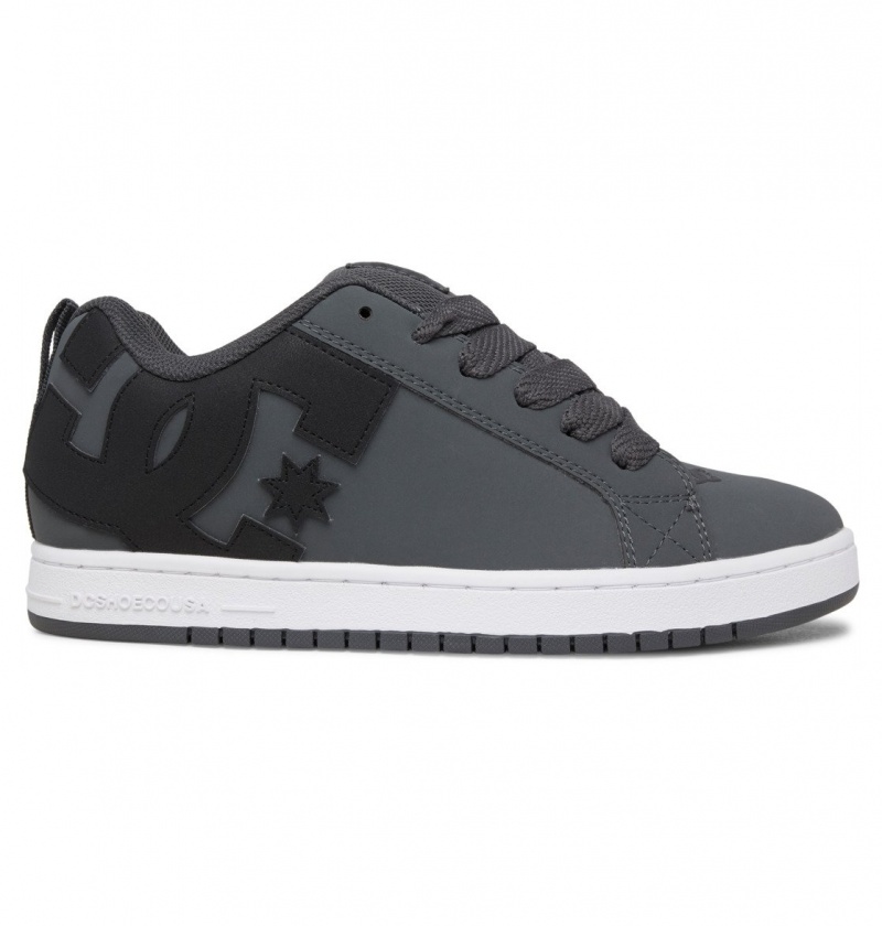 DC Shoes Court Graffik - Skórzane Shoes Szare Czarne Białe | 38540JTHO