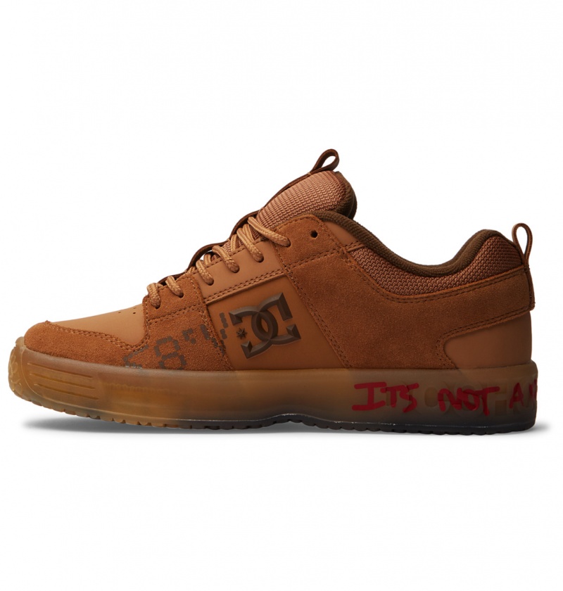 DC Shoes DCV87 Lynx - Skórzane Shoes Brązowe | 07824YOZQ