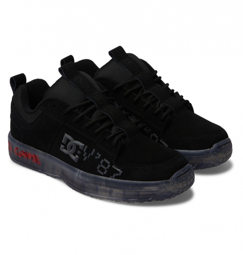 DC Shoes DCV87 Lynx - Skórzane Shoes Czarne | 70328CSZH