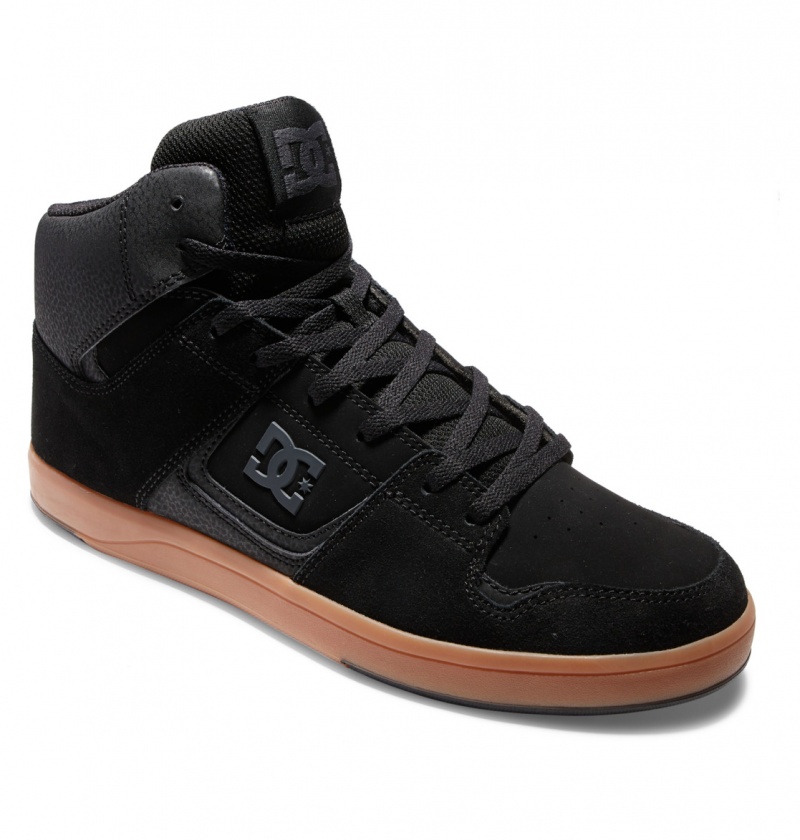 DC Shoes DC Cure - High-Top Skórzane Skate Shoes Czarne | 84129IOQD