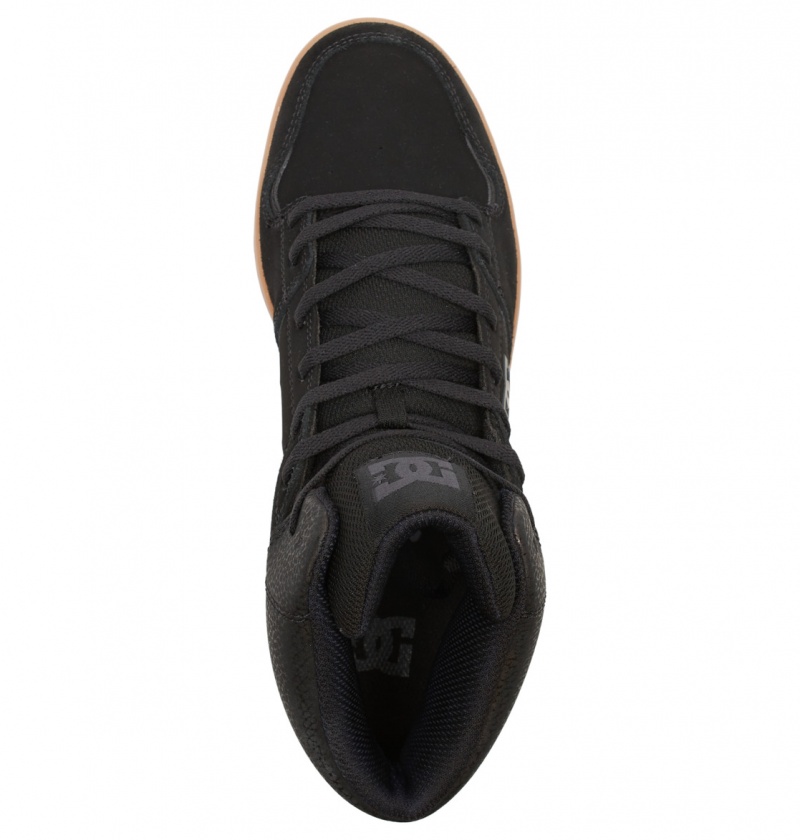 DC Shoes DC Cure - High-Top Skórzane Skate Shoes Czarne | 84129IOQD