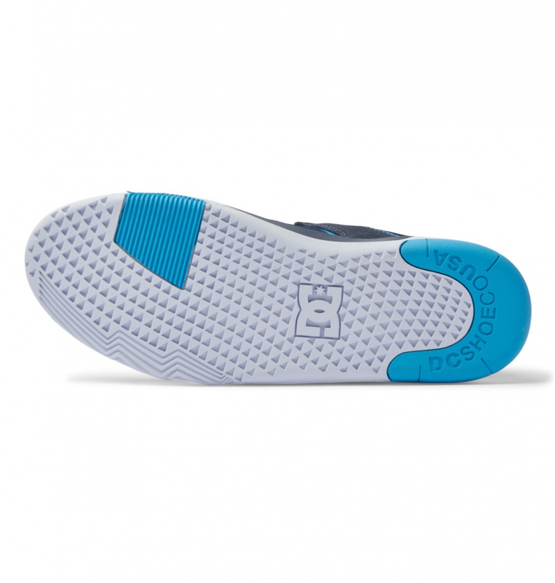 DC Shoes DC Metric S - Skórzane Skate Shoes Granatowe Niebieskie Białe | 23810TUHZ