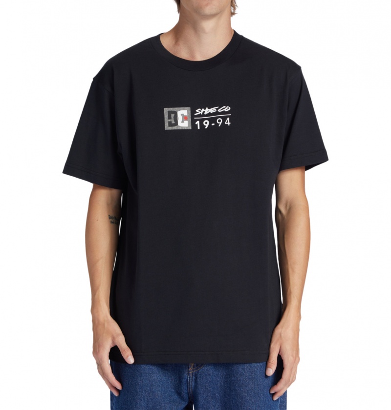 DC Shoes DC Split Star - T-Shirt Czarne | 84159RFGK