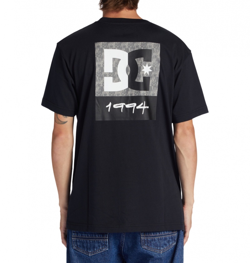 DC Shoes DC Split Star - T-Shirt Czarne | 84159RFGK