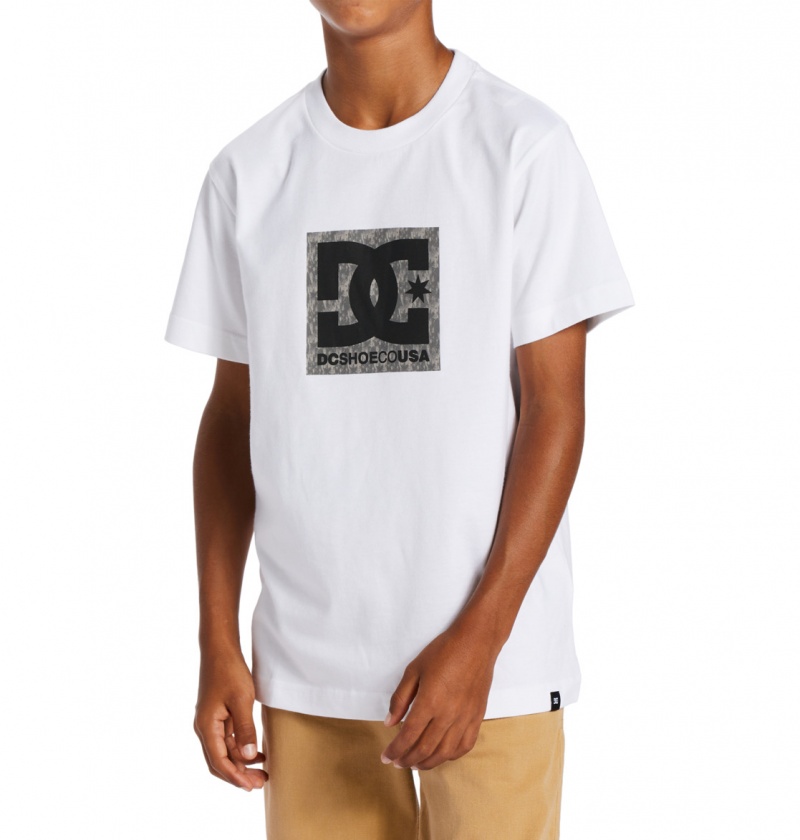 DC Shoes DC Square Star Fill - Krótkie Sleeve T-Shirt 8-16 Białe | 13864NXFV