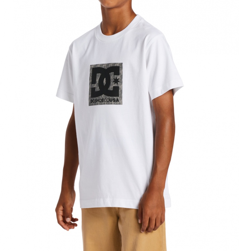 DC Shoes DC Square Star Fill - Krótkie Sleeve T-Shirt 8-16 Białe | 13864NXFV