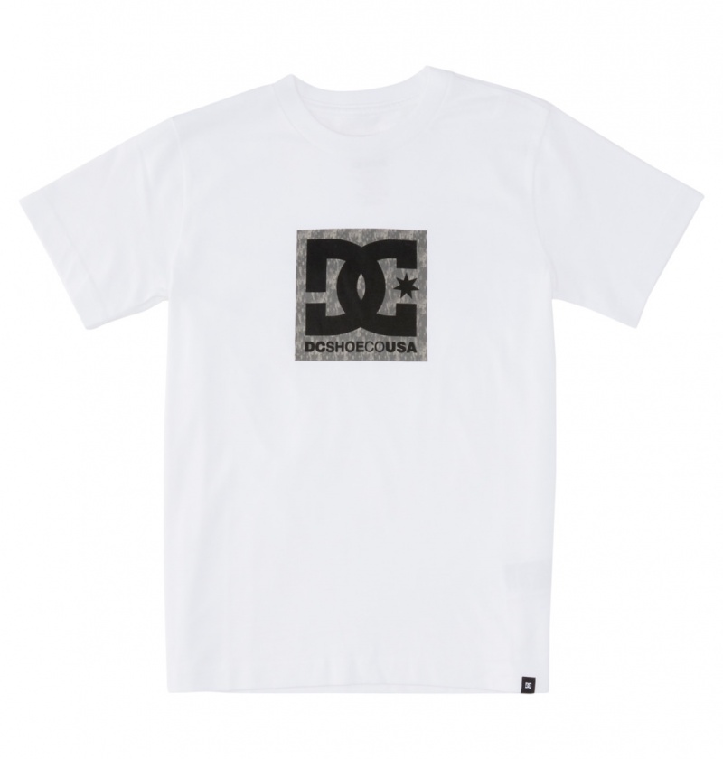 DC Shoes DC Square Star Fill - Krótkie Sleeve T-Shirt 8-16 Białe | 13864NXFV