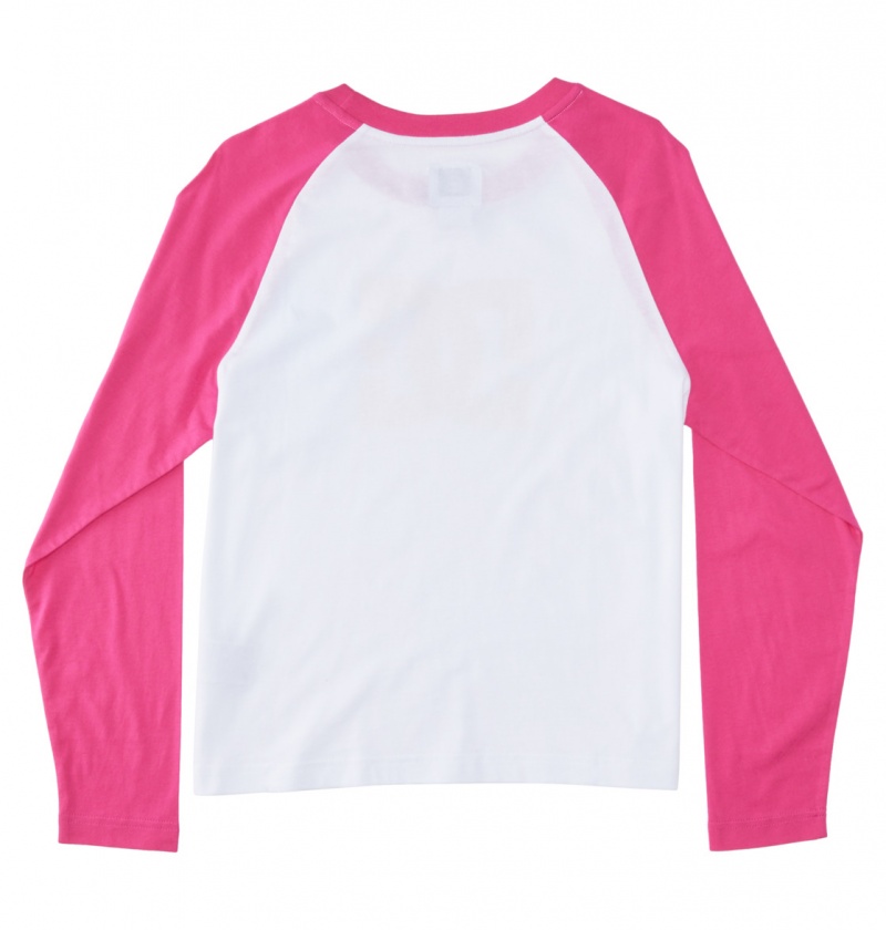 DC Shoes DC Star Fill - Long Sleeve T-Shirt Białe Fuksja | 81356BJNC