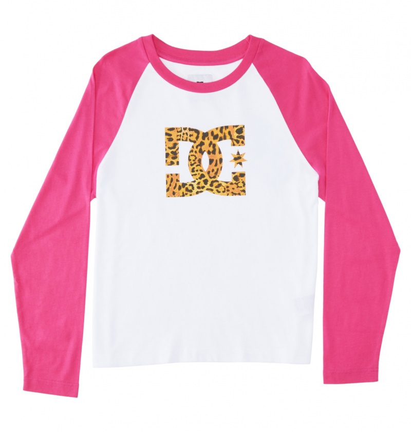 DC Shoes DC Star Fill - Long Sleeve T-Shirt Białe Fuksja | 81356BJNC