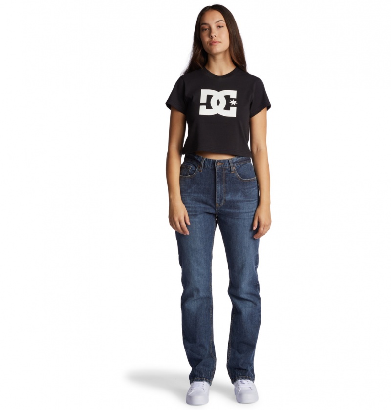 DC Shoes DC Star - Cropped T-Shirt Czarne | 67135FRAK