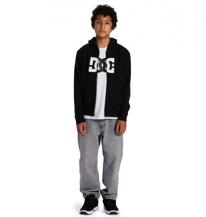 DC Shoes DC Star - Zip-Up Hoodie 10-16 Czarne | 37945TNKF