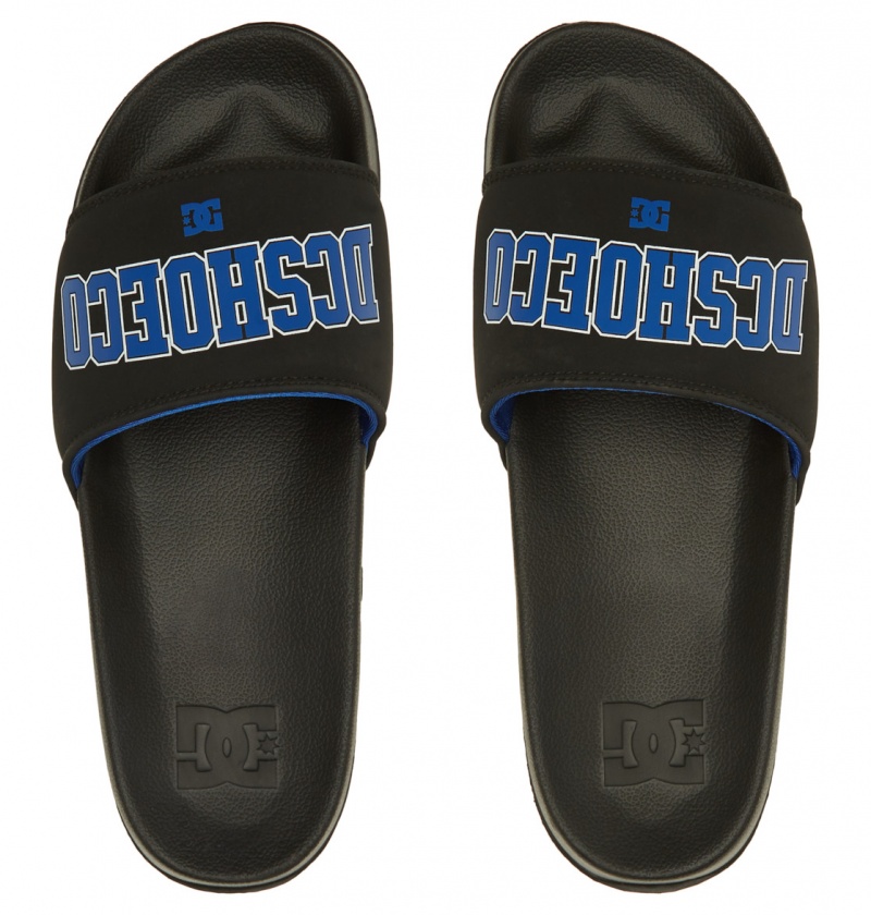 DC Shoes DC - Slides Sandals Czarne Niebieskie | 65402CMYP