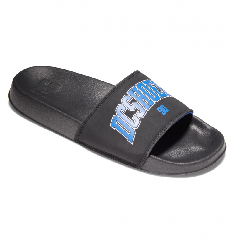 DC Shoes DC - Slides Sandals Czarne Niebieskie | 65402CMYP