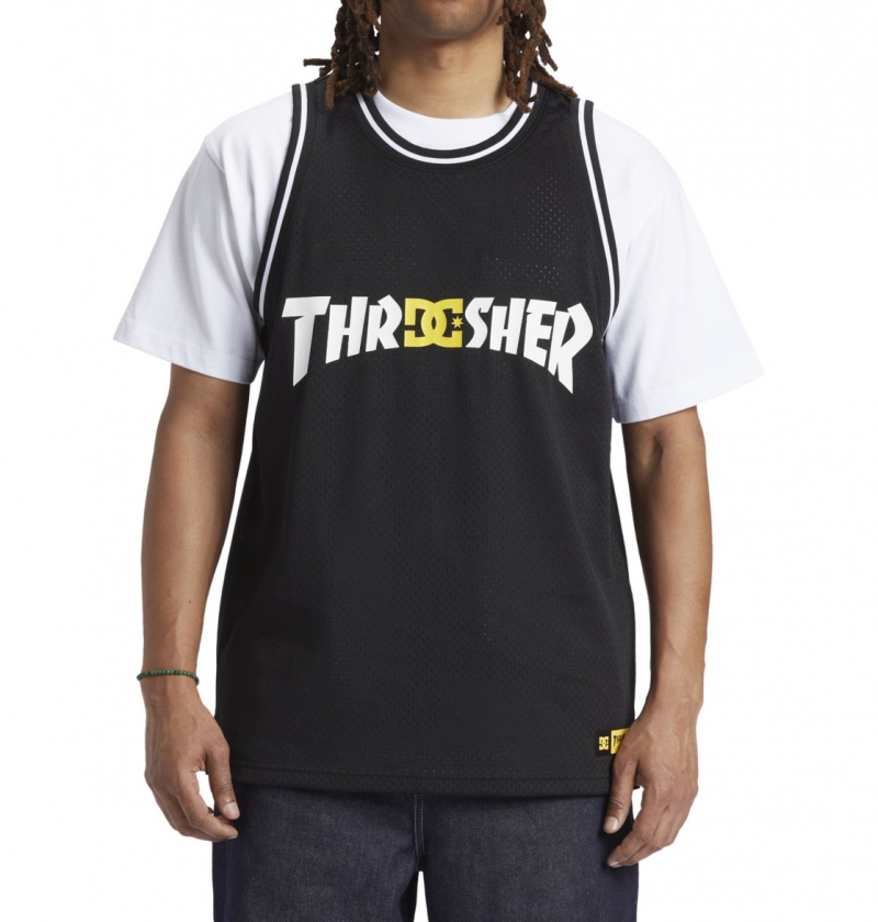 DC Shoes DC x Thrasher Jersey - Basketball Jersey Czarne | 59468CSMX