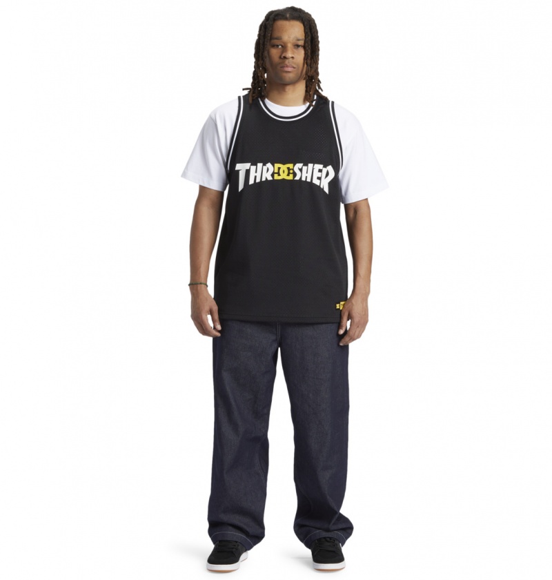 DC Shoes DC x Thrasher Jersey - Basketball Jersey Czarne | 59468CSMX