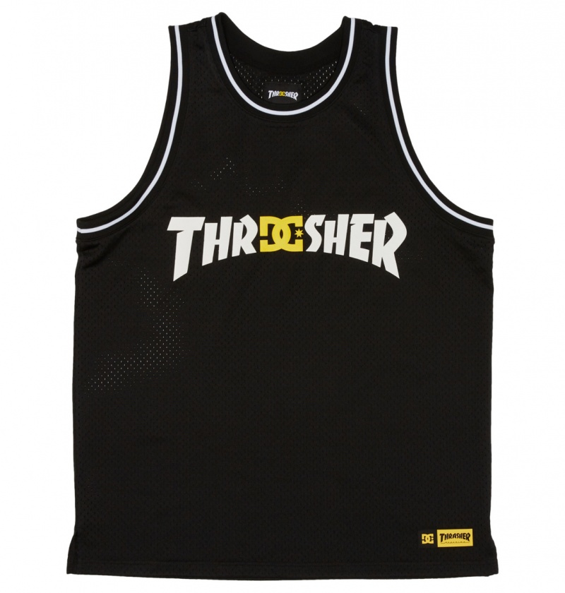 DC Shoes DC x Thrasher Jersey - Basketball Jersey Czarne | 59468CSMX