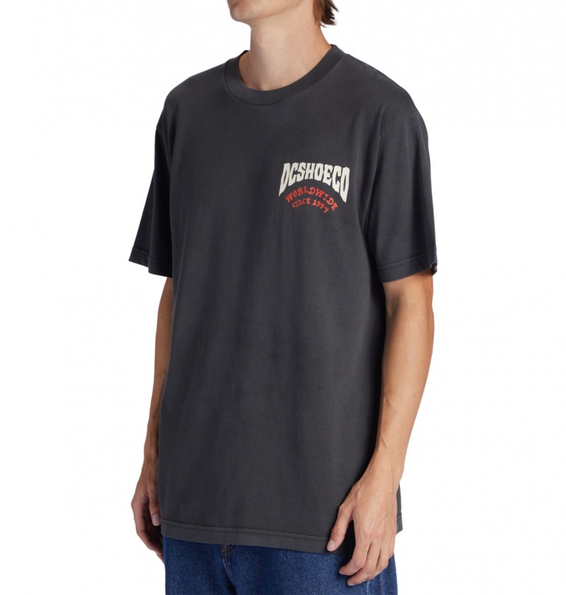 DC Shoes Defiant - T-Shirt Czarne Niebieskie | 91520XLWV