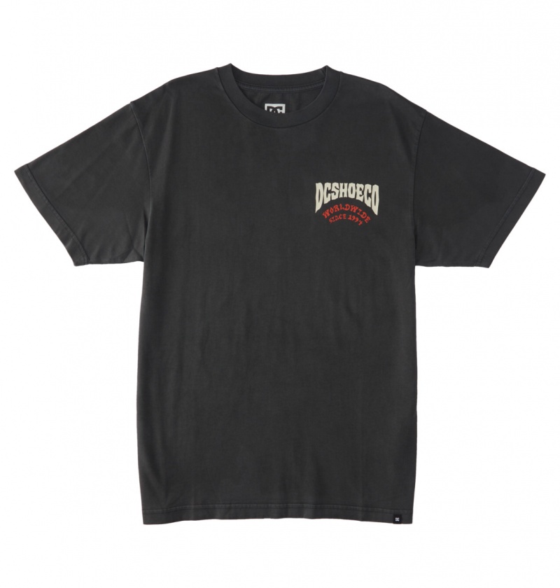 DC Shoes Defiant - T-Shirt Czarne Niebieskie | 91520XLWV