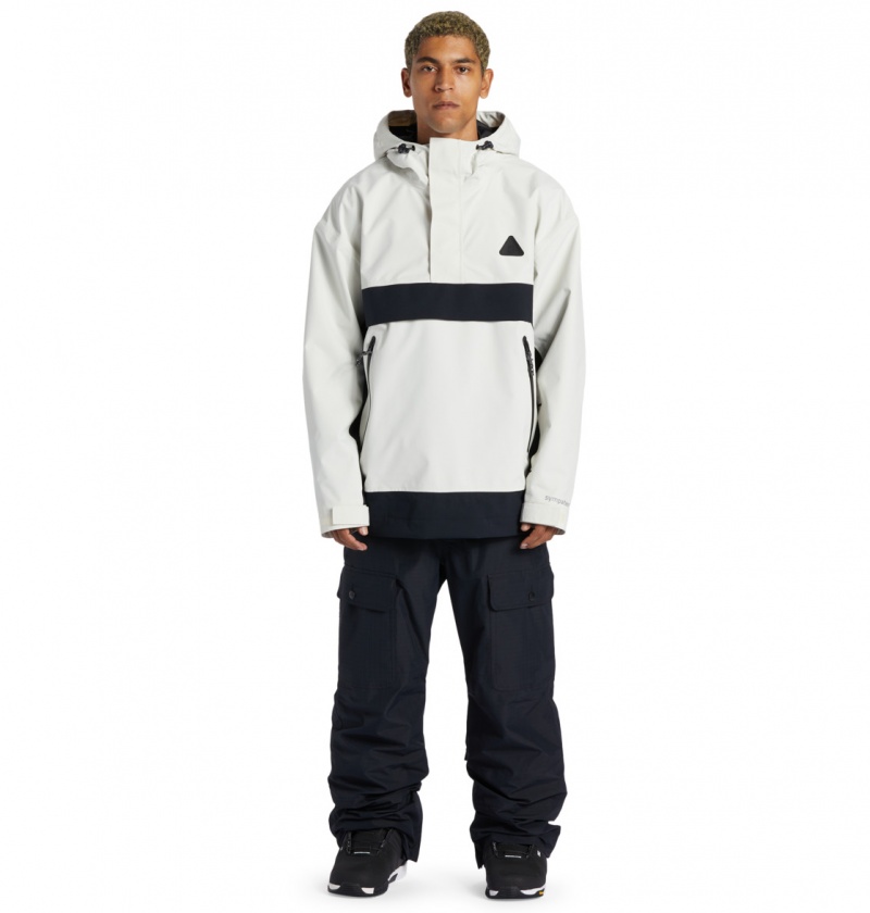 DC Shoes Echelon 45K - Technical Anorak Snow Jacket Srebrne | 96510EQKJ