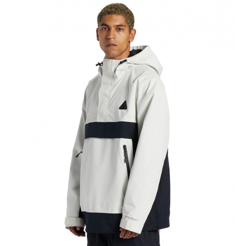 DC Shoes Echelon 45K - Technical Anorak Snow Jacket Srebrne | 96510EQKJ