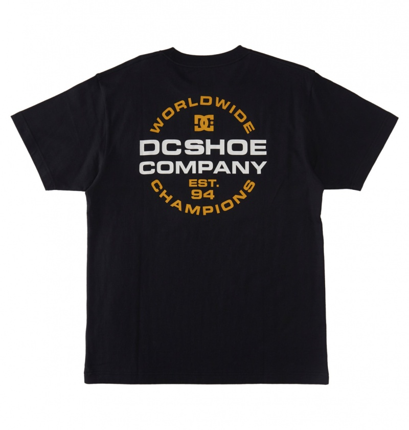 DC Shoes Eurostep - T-Shirt Czarne | 53016XJFW