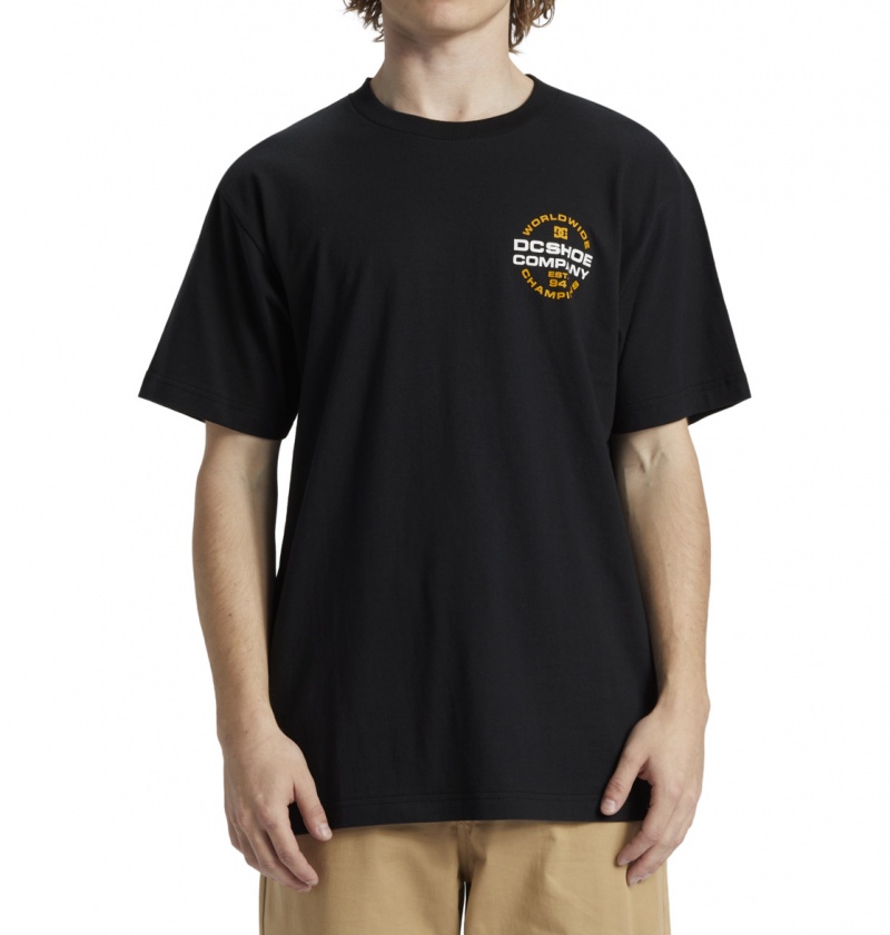 DC Shoes Eurostep - T-Shirt Czarne | 53016XJFW