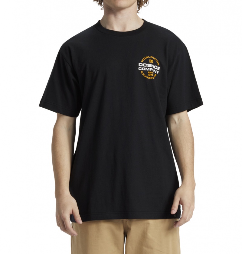 DC Shoes Eurostep - T-Shirt Czarne | 53016XJFW