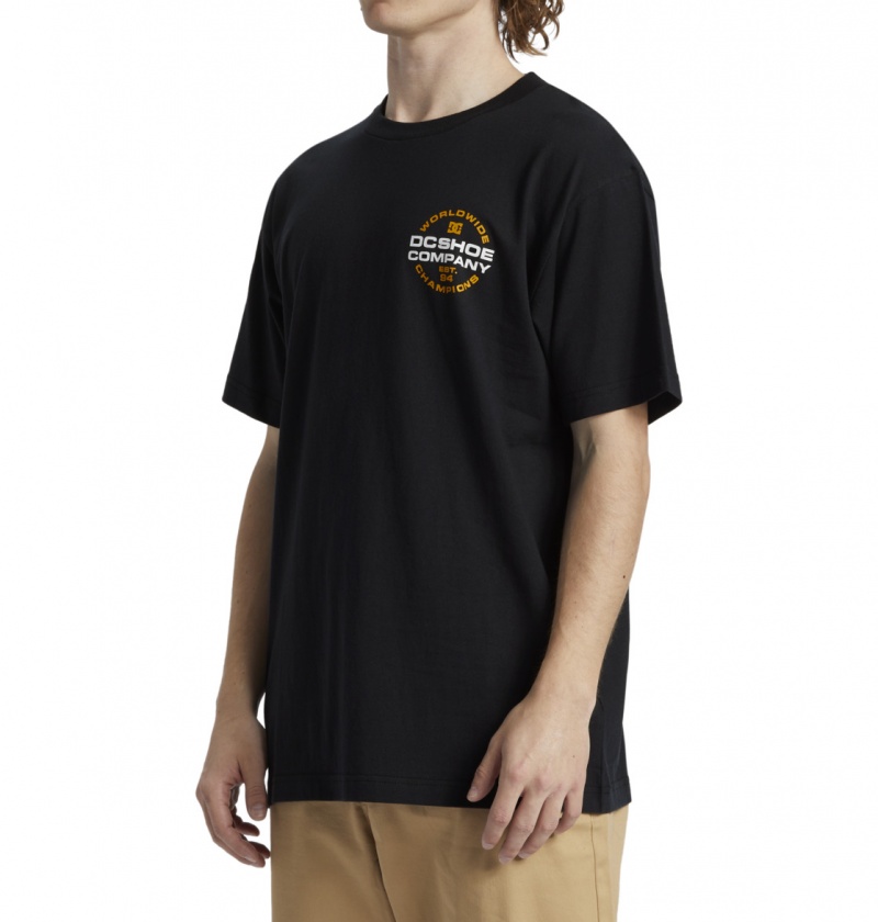 DC Shoes Eurostep - T-Shirt Czarne | 53016XJFW