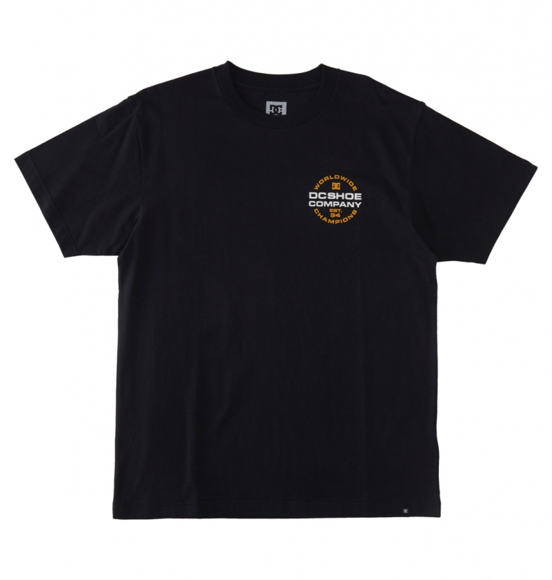 DC Shoes Eurostep - T-Shirt Czarne | 53016XJFW