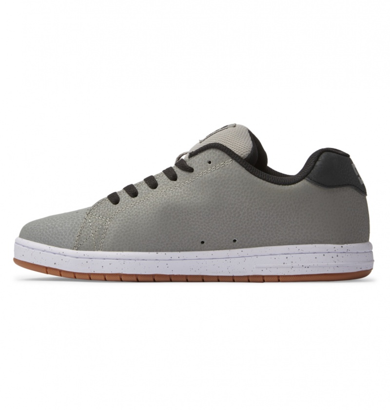 DC Shoes Gaveler - Skórzane Shoes Szare Szare Białe | 49387MCHY