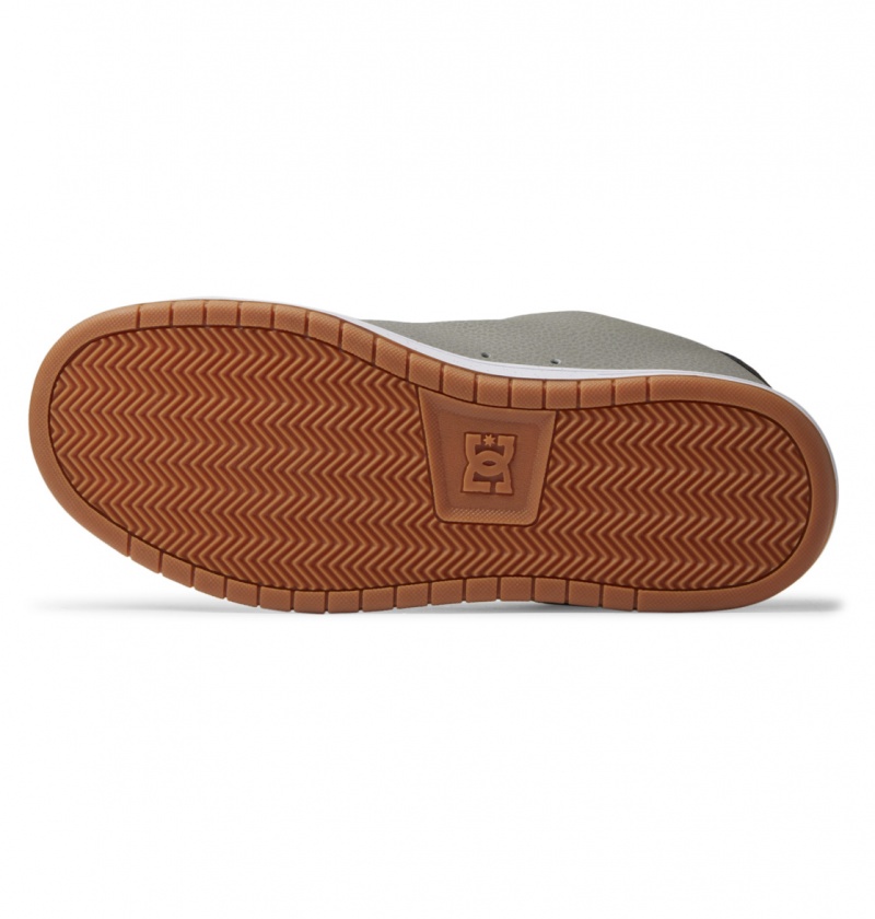 DC Shoes Gaveler - Skórzane Shoes Szare Szare Białe | 49387MCHY